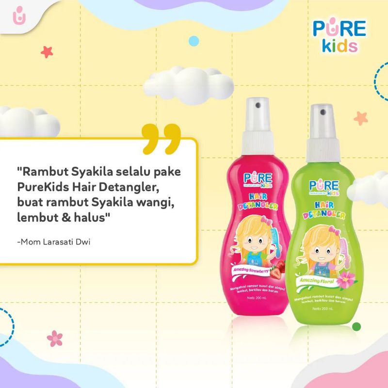 PURE KIDS Hair Detangler | Anti Rambut Kusut Pure Baby | Minyak Rambut Anak