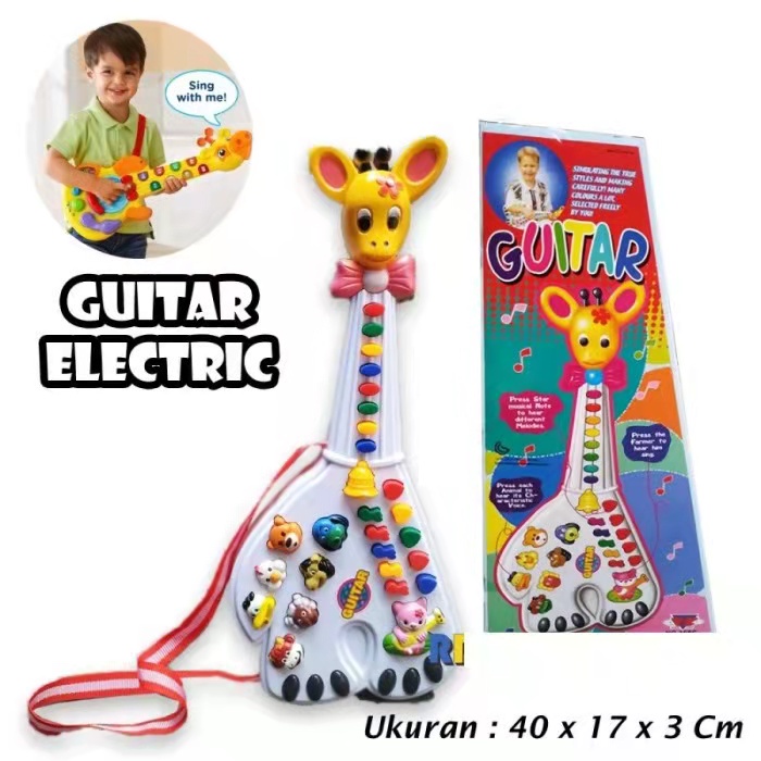 Mainan Anak Gitar Model Jerapah/Gitar Animal Lucu Mainan Edukasi Anak