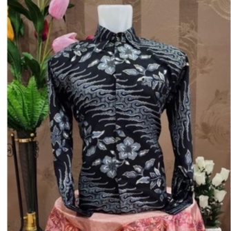 KEMEJA BATIK PRIA / KEMEJA MOTIF BATIK LENGAN PANJANG DAN LENGAN PENDEK MOTIF KERASAKTI SILVER