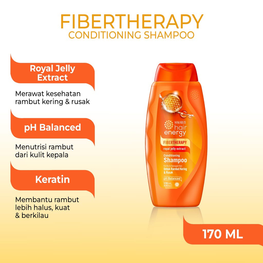Makarizo Hair Energy Fibertherapy Conditioning Shampoo 170 ML Kosmetik Arjuna