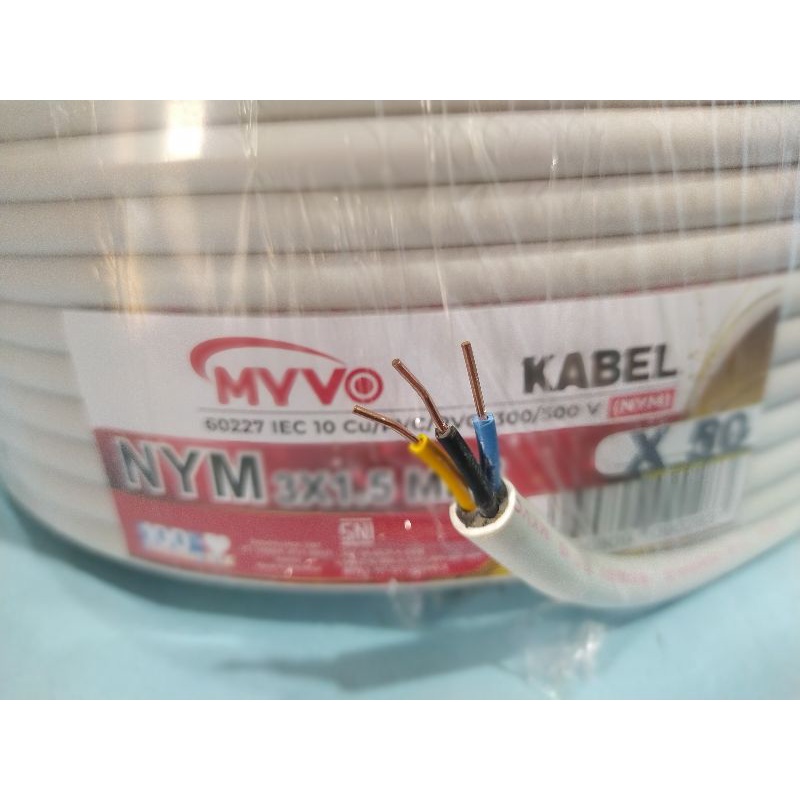kabel kawat NYM 3x 1.5 TEMBAGA MURNI /kabel listrik nym 3 x1.5