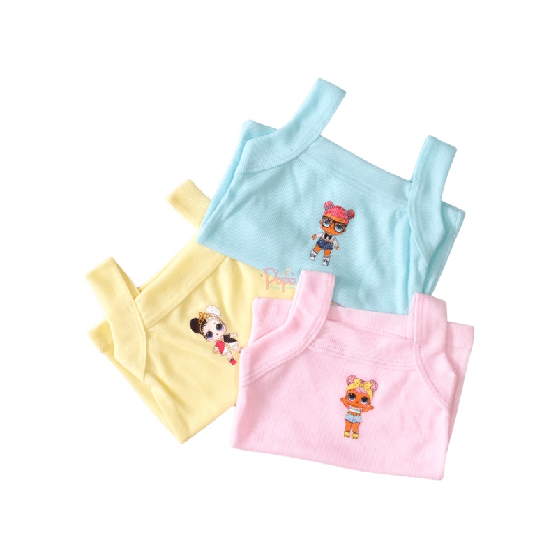 Kaos singlet bayi (Kaos gondil bayi) motif stiker / 3pcs