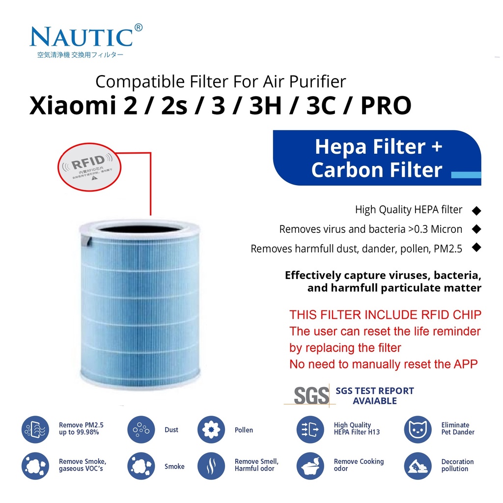 Filter Xiaomi Air Purifier 3C 3H 3 2H 2S 2 Pro Mi Air Purifier 3H/3C/3/2/2H/2S/PRO Filter Hepa Filter Xiaomi 3C Xiaomi Mi True HEPA Filter for Mi Air Purifier 2S 2C 3 3H 3C PRO