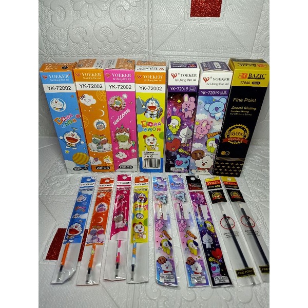 

Refill isi ulang pulpen karakter / Gel-tech boutique perkotak isi 20 pcs