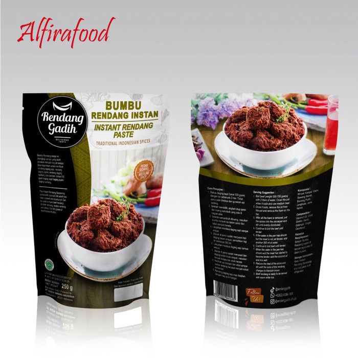 

Bumbu Rendang Instan - Rendang Gadih - pedas sedang - Reg / Tdk Pedas