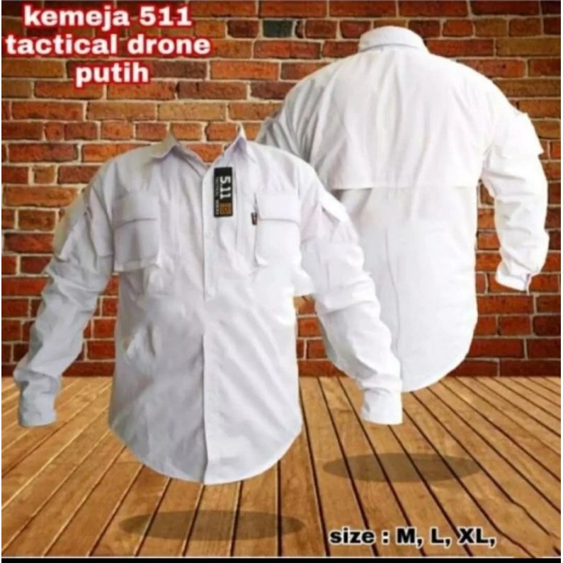 Kemeja Tactical Putih/Kemeja Putih Lapangan/Baju Tactical