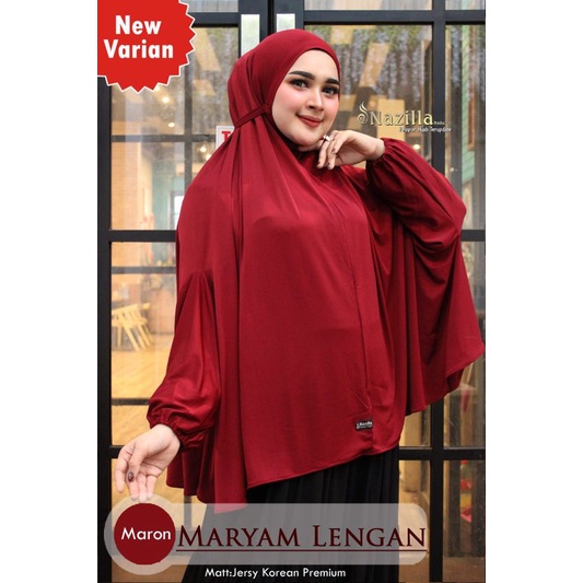 Jilbab Khimar Instan Maryam Lengan Polos Ori Nazilla
