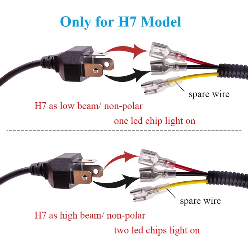 Lampu Depan LED H7 H4 mini 12V 24V 5500K Untuk Motor