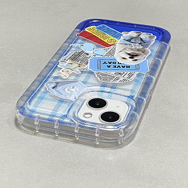 IPHONE Casing Soft Phone Case Lucu Anjing Kucing Kompatibel Untuk Iphone14 13 12 11 Pro XS Max X XR 78 6 6S Plus Casing Transparan Shockproof TPU Cover