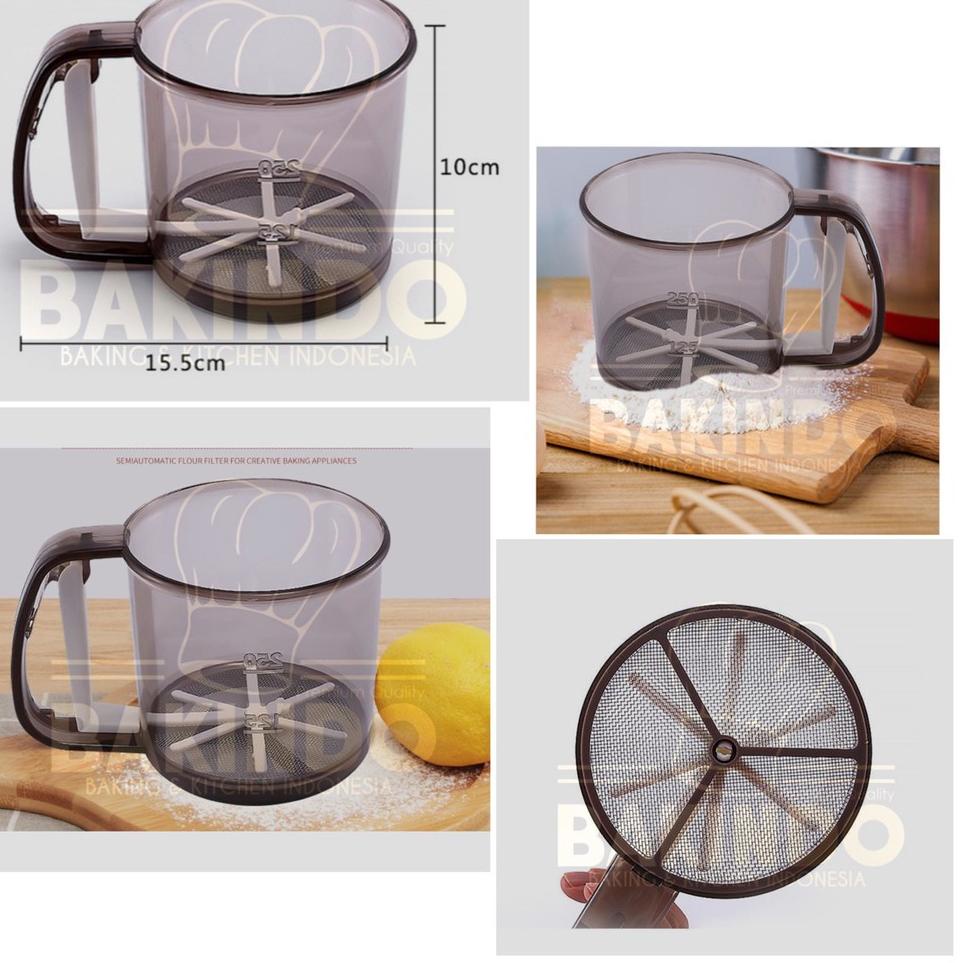 Harga Bersahabat.. BAKINDO Cangkir Saringan Tepung Stainless Steel - Ayakan Penyaring Tepung Mesh St
