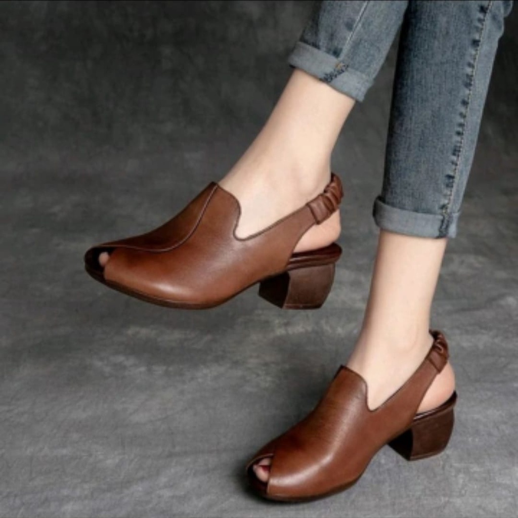 Zufar - Belvina Chunky Heels/Mules Heels/Sepatu Wanita