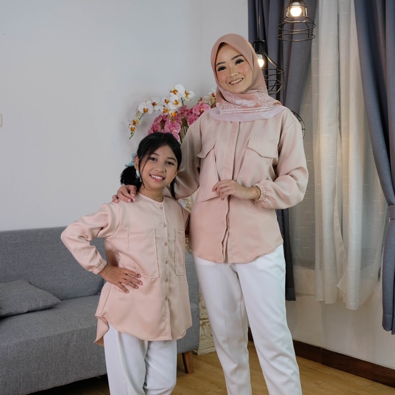 KEMEJA COUPLE IBU DAN ANAK KEMEJA KHILA