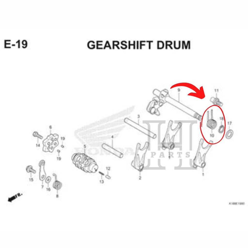 PER OPERAN GIGI PERSENELING SPRING GEAR SHIFT RETURN VERZA MEGAPRO MONOSHOK CRF 150 FI 24651-KSP-910 ASLI ORIGINAL AHM HGP HONDA