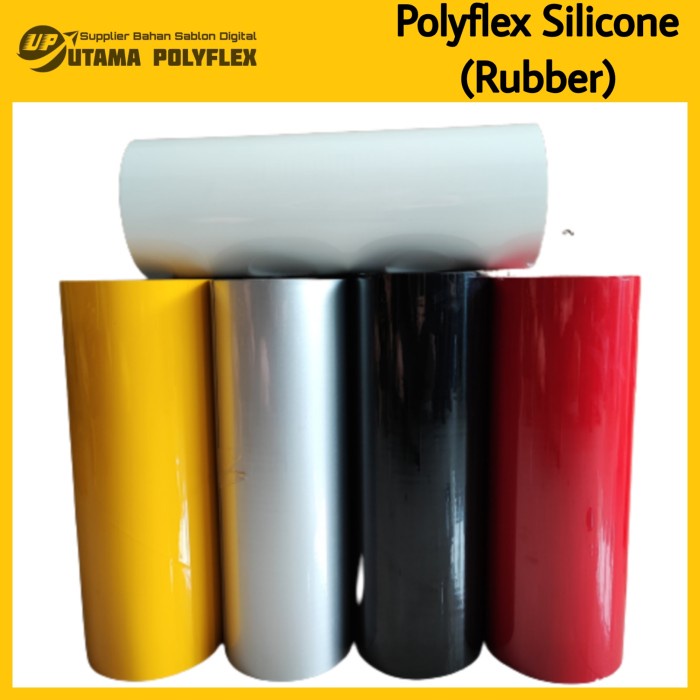PG - Polyflex Silicone / Poliflex Silikon / Bahan Sablon Rubber Timbul - Red, Meteran