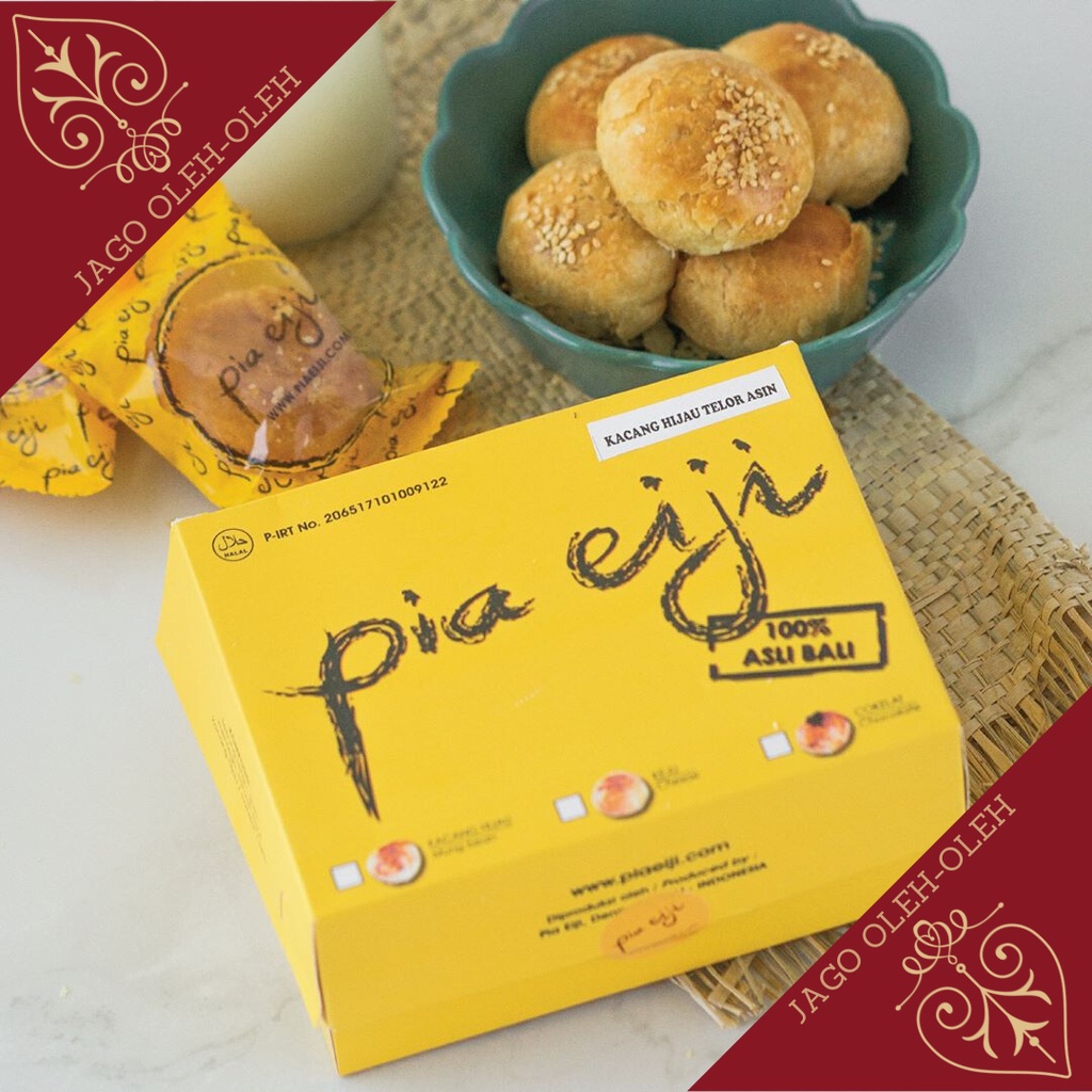 Pia EIJI oleh-oleh dari Bali PROMO - Coklat, Keju, Kacang Hijau, Durian, Kacang Hijau Telur Asin &amp; Mix