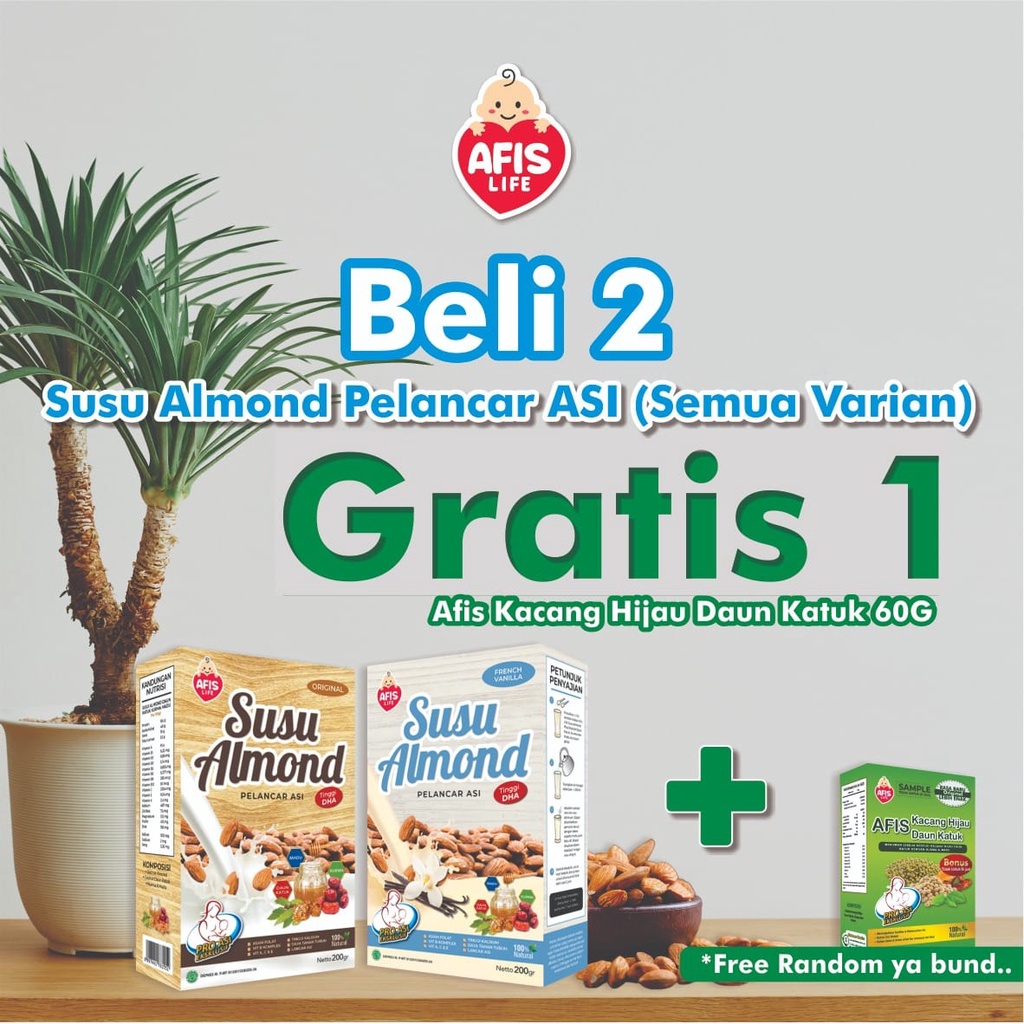 Afis Life Susu Almond Plus Pelancar ASI 200 gr