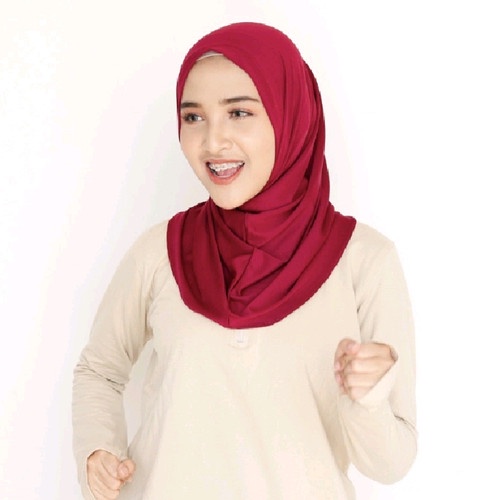 Hijab Sporty / Hijab Instant / Hijab Sporty Olah Raga Spandek Bergo Polos