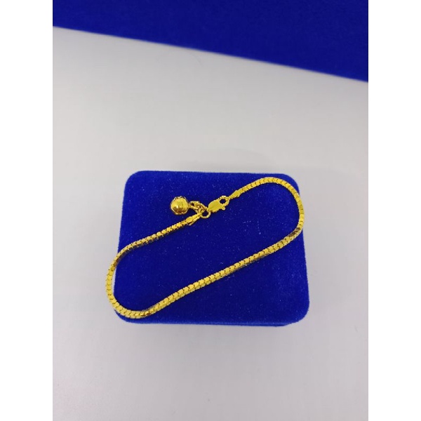 gelang tangan perempuan model Milano kaca 1 bel  perak 925 asli lapis emas putih - perhiasan gelang tangan silver 925 terbaru