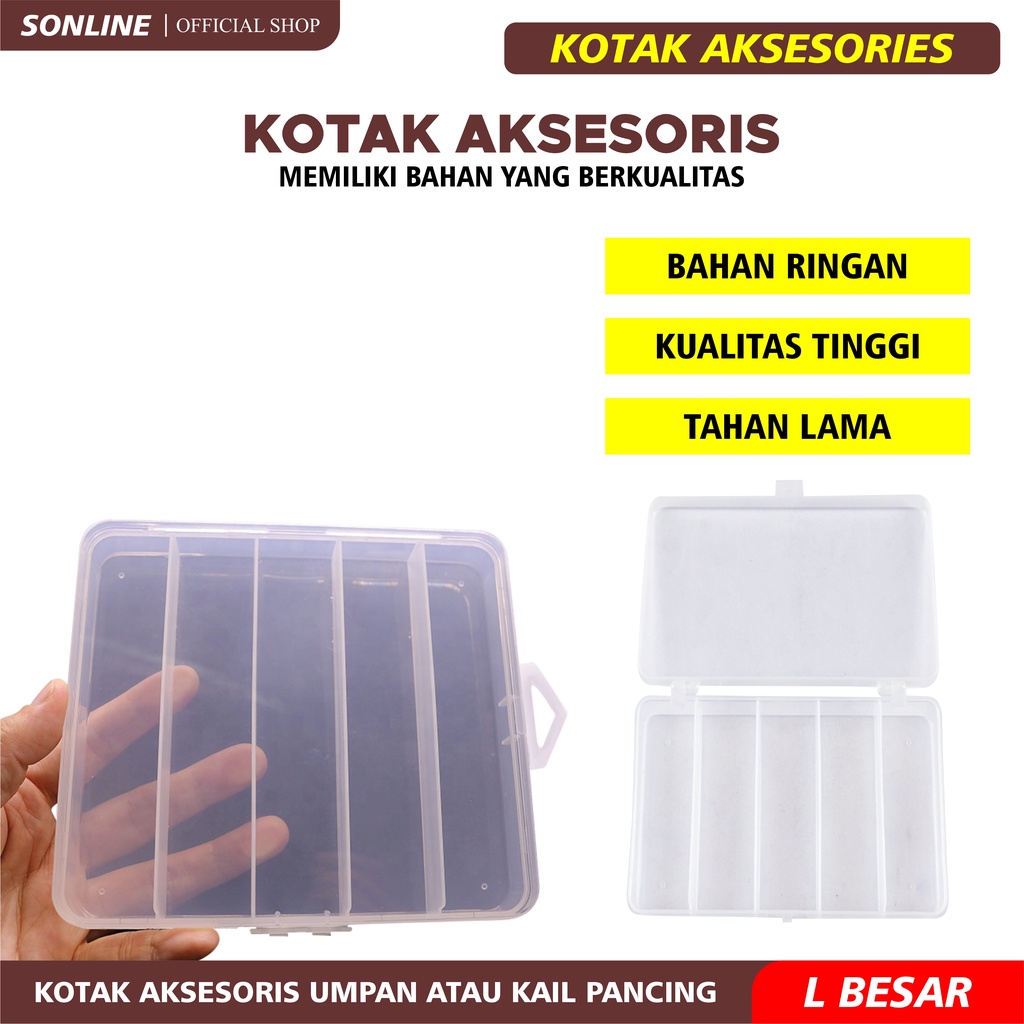 SONLINE Kotak Penyimpanan Umpan Pancing Tahan Air Multiple Specifications Lure Box Kotak Pancing Kail Kotak Umpan Box Lure Wadah Pancing Aksesoris Pancing Ukuran Besar/Large