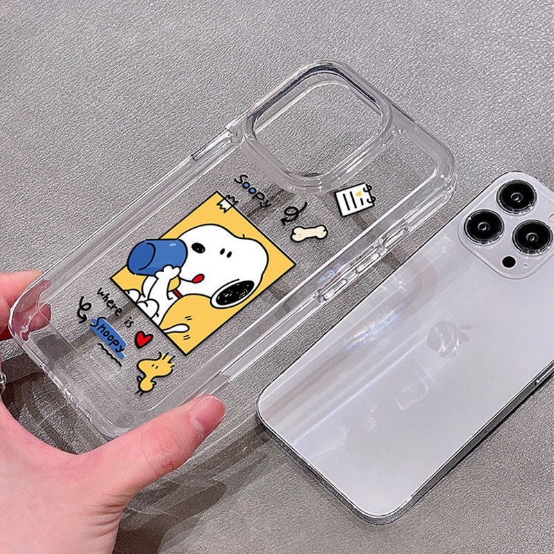 Lucu Minum Dong Soft Phone Case Kompatibel Untuk IPhone Casing14 11 13 12 Pro XS Max X XR 78 6 6S Plus Shockproof Transparan TPU Cover