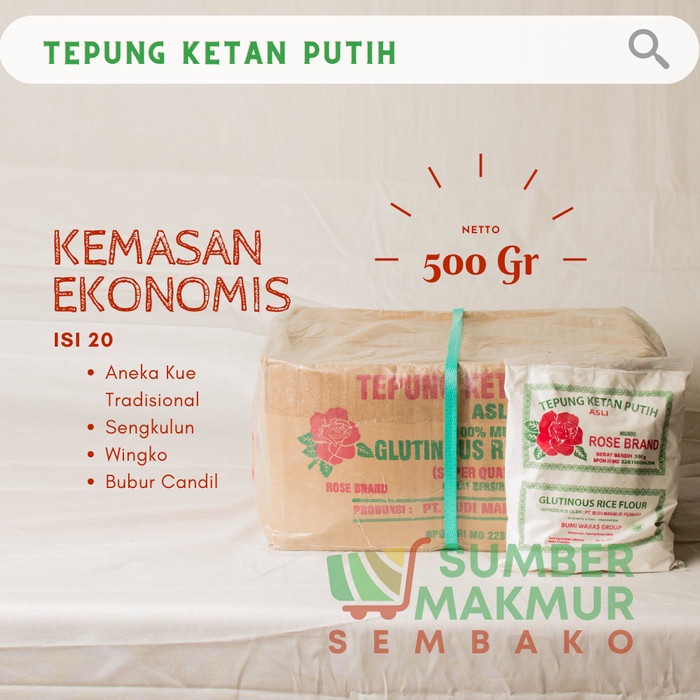 

TEPUNG KETAN ROSE BRAND PAKET MURAH GROSIR / PER DUS - Instant/Sameday