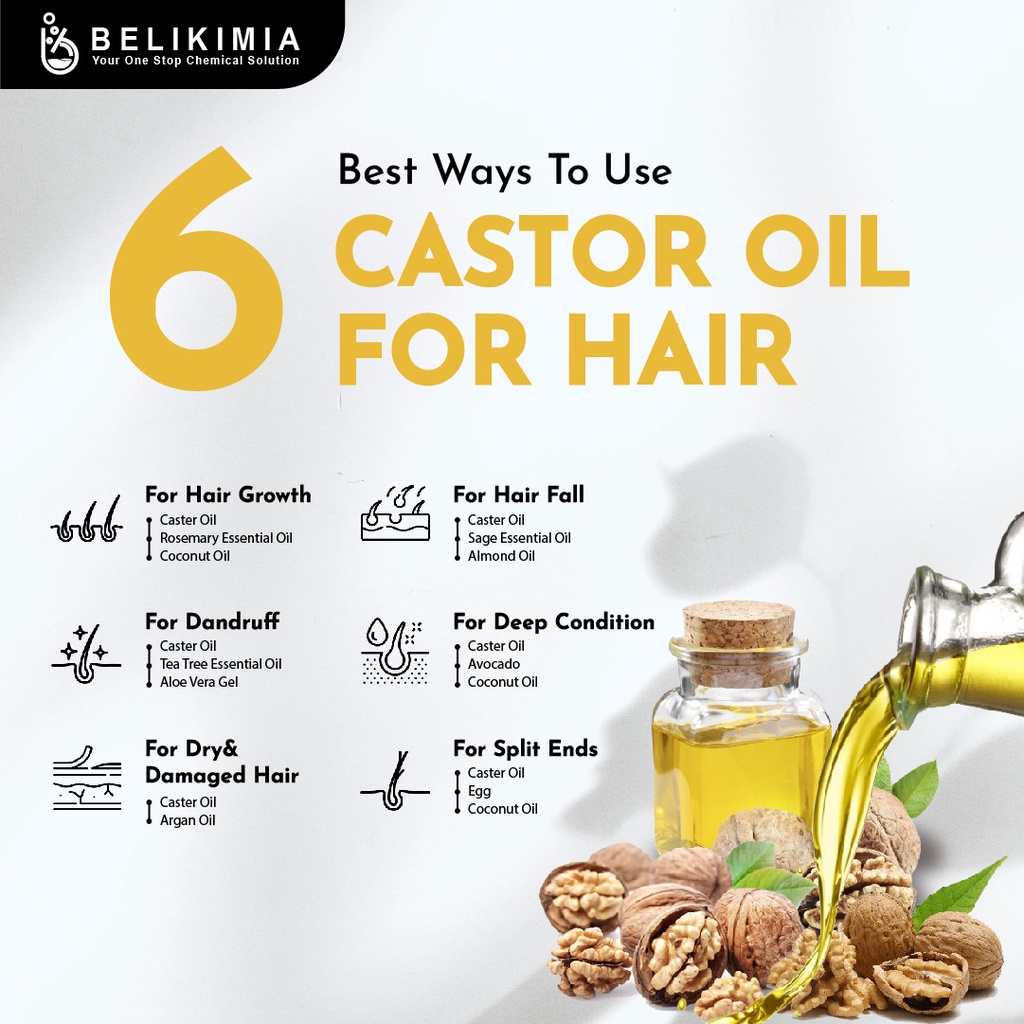 Castor Oil / Minyak Jarak Murni / Penumbuh Rambut Alis Bulu Mata - 1 Liter