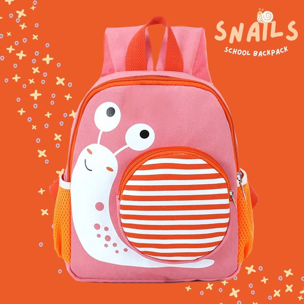 RANSEL SEKOLAH ANAK 3D CUTE POCKET - STRIPE POCKET - ANIMAL SERIES SNAILS RANSEL ZEBRA - RANSEL CARTOON 3D