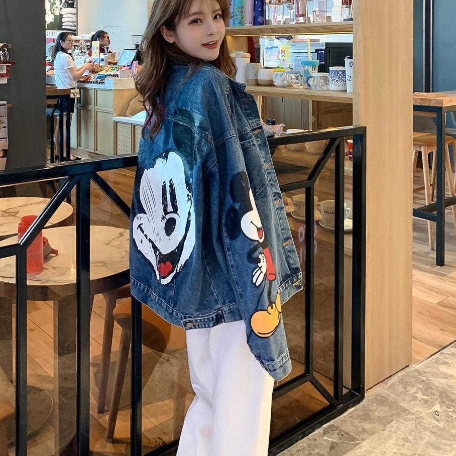 Sudah READY.. Mickey printed Denim Jacket Women's 2020 spring and autumn new BF style loose large ja