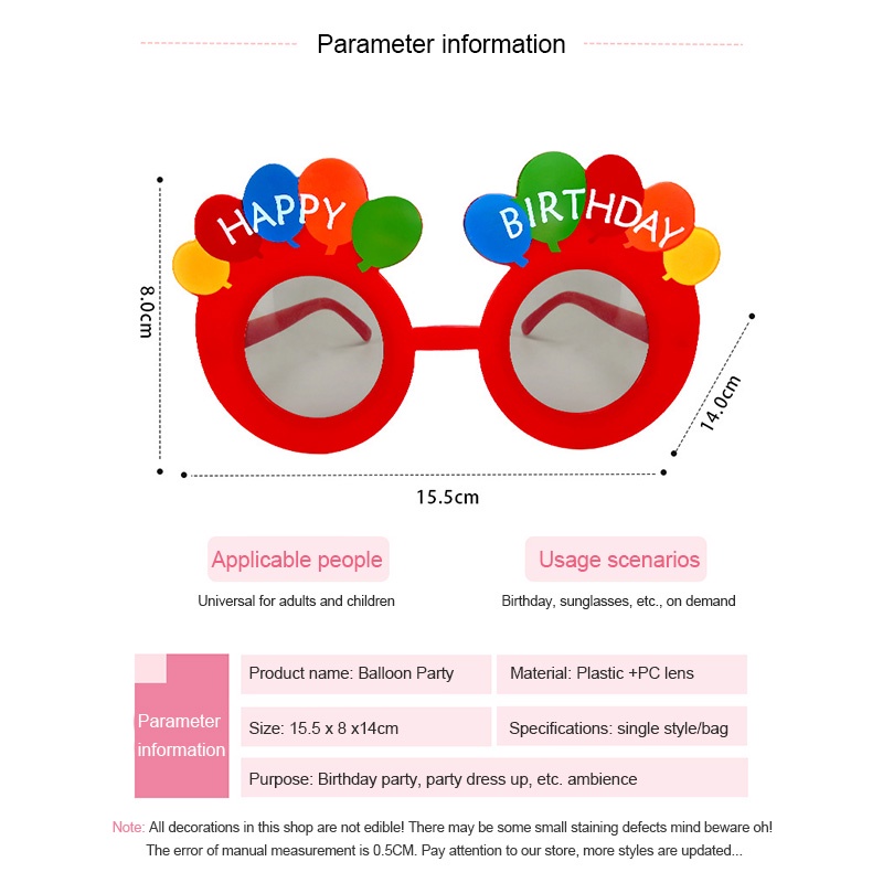 COD❤️Kacamata Happy Birthday Ulang Tahun Birthday Glsses Untuk Anak Dan Dewasa Dekorasi Pesta Untuk hadiah Ulang Tahun