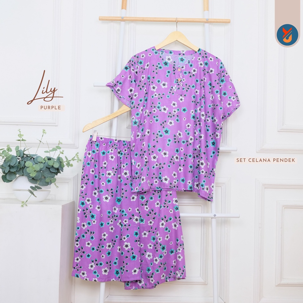 ￼Setelan Baju Tidur Wanita Dewasa Piyama Celana Pendek Babydoll Rayon