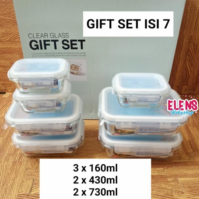 Lock n Lock ovenglass container glass gift set isi 7