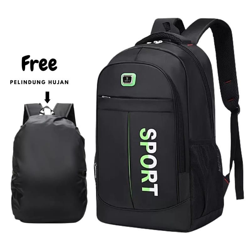 Tas SPORT Ransel Pria Backpack Multifungsi Tas Sekolah Tas Kuliah / Kantor Free Waterproff/ Raincover