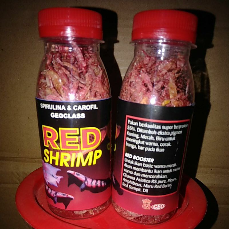 UDANG KERING RED YELLOW BLUE SHRIMP SPIRULINA & CAROPHYLL