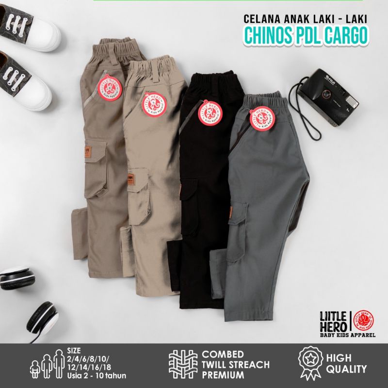 Little Hero Celana Anak Laki-laki chinos Cargo Panjang 1-10 Tahun