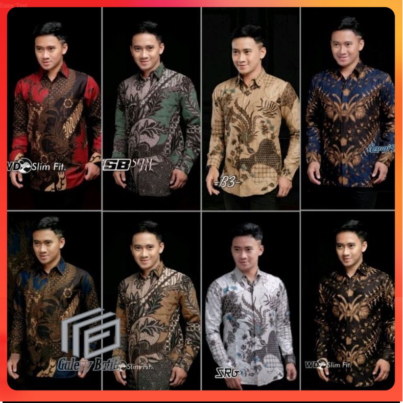 KEMEJA BATIK PRIA LENGAN PANJANG HRB026 motif KERATONAN size M L XL XXL Reguler