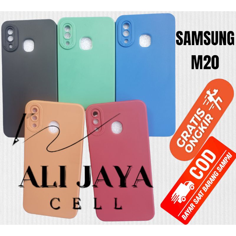 Softcase/slicon pro camera hp Samsung M20 bahan candy case color 3D slicon macaron