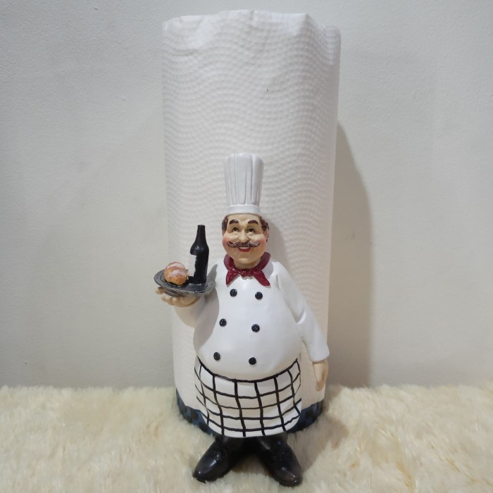 Patung Pajangan Koki Chef Tempat Tissiu
