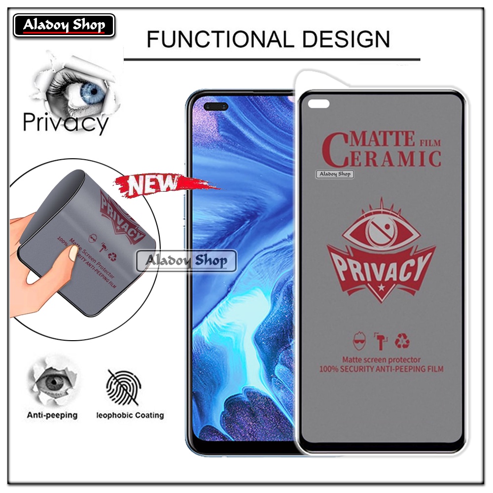 PAKET 2IN1 Anti Gores Privacy Oppo Reno 4 + Tempered Glass Kamera