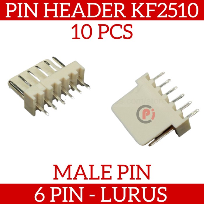 Isi 10 Pcs Konektor Pin Header Male KF2510 6 Pin 6P Lurus Straight