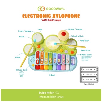 BABIESFIRST GW2502 GOODWAY ELECTRONIC XYLOPHONE WITH GAME DRUM