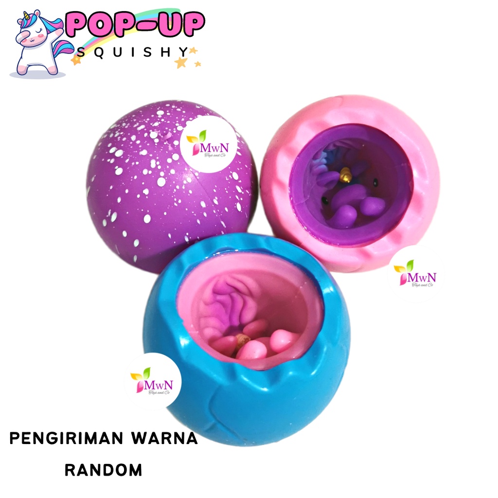 MWN Mainan Squishy Pop up Animal Unicorn / Squishy Anti stress unicorn