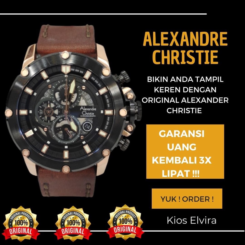 jam tangan pria alexander alexandre christie cristie cristy ac pria original ori 100% terbaru anti a