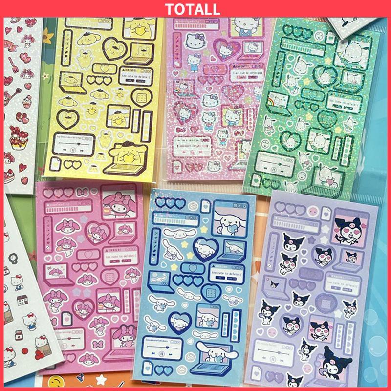 COD stiker sanrio lucu kuromi steve sparkling cinnamoroll stikers jurnal toploader deco material sticker-Totall