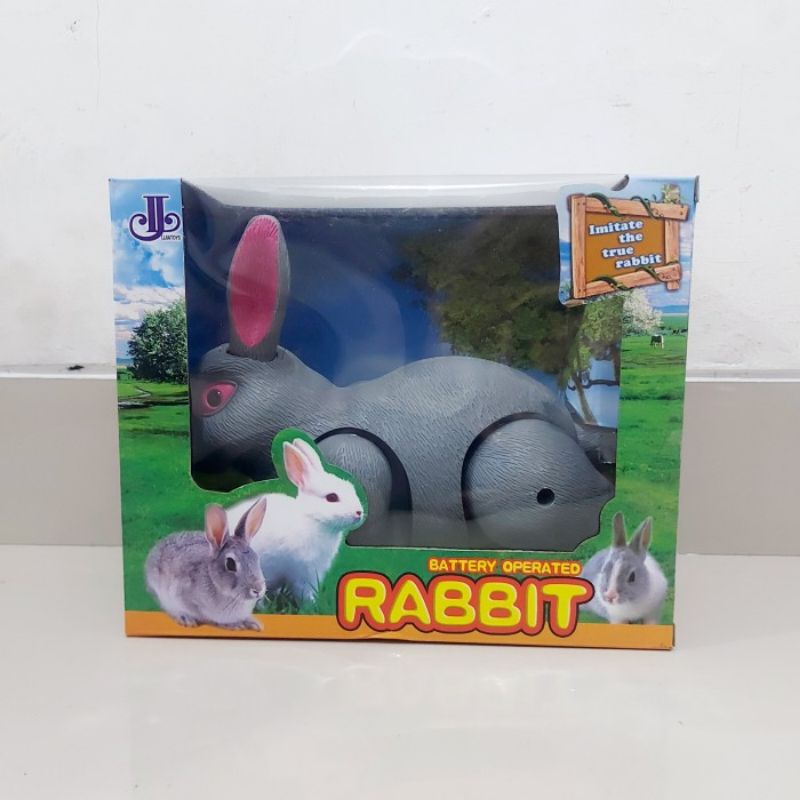 MAINAN KELINCI LUCU BISA JALAN &amp; MUSIK - ROBOT FIGURE HEWAN RABBIT BATERAI ANAK LAKI PEREMPUAN