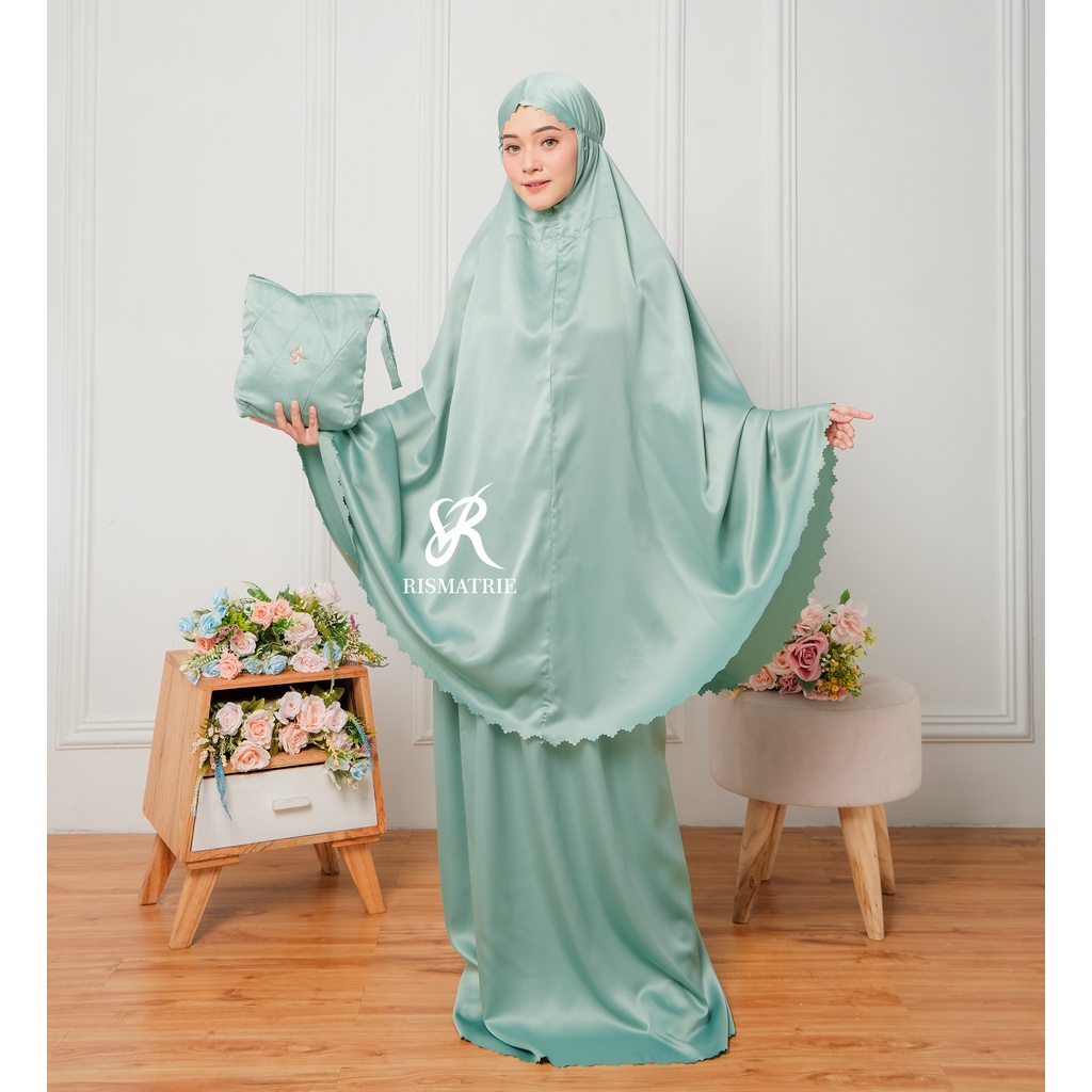 Mukena Dewasa Daily Bros Lasercut mukenah laser cut sutra velvet satin mewah mukenah jumbo