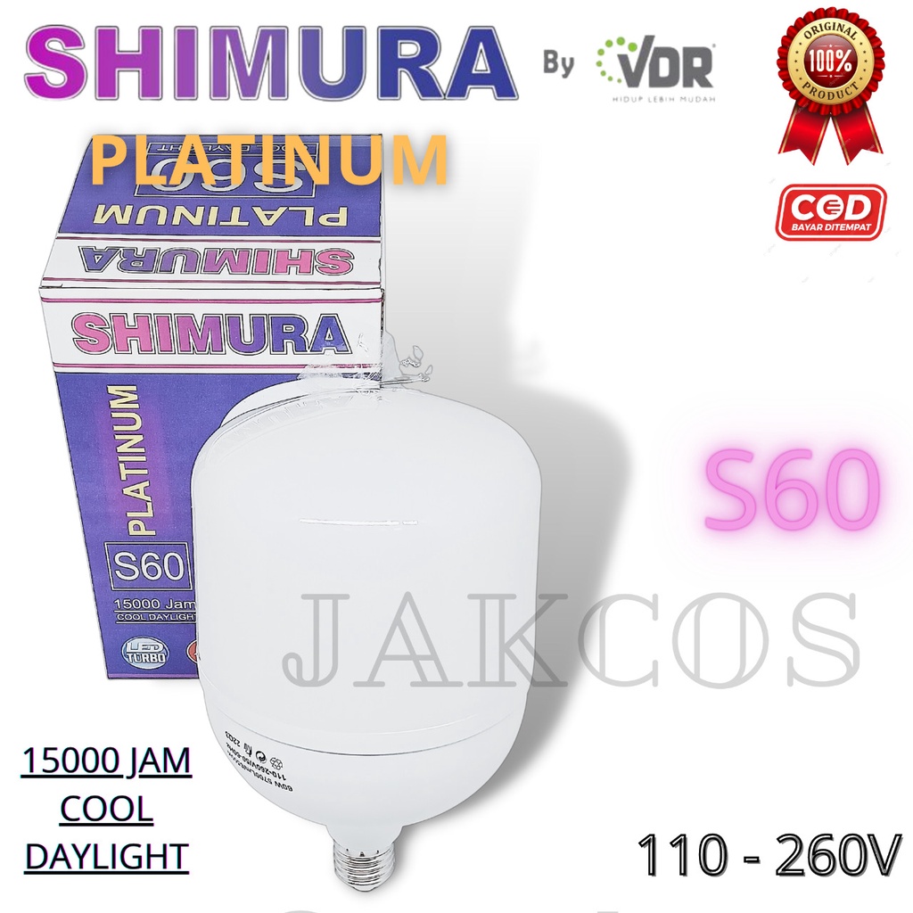 Bohlam SHIMURA PLATINUM Lampu LED 40 Watt  50 Watt 60 Watt Cahaya Putih Lumen