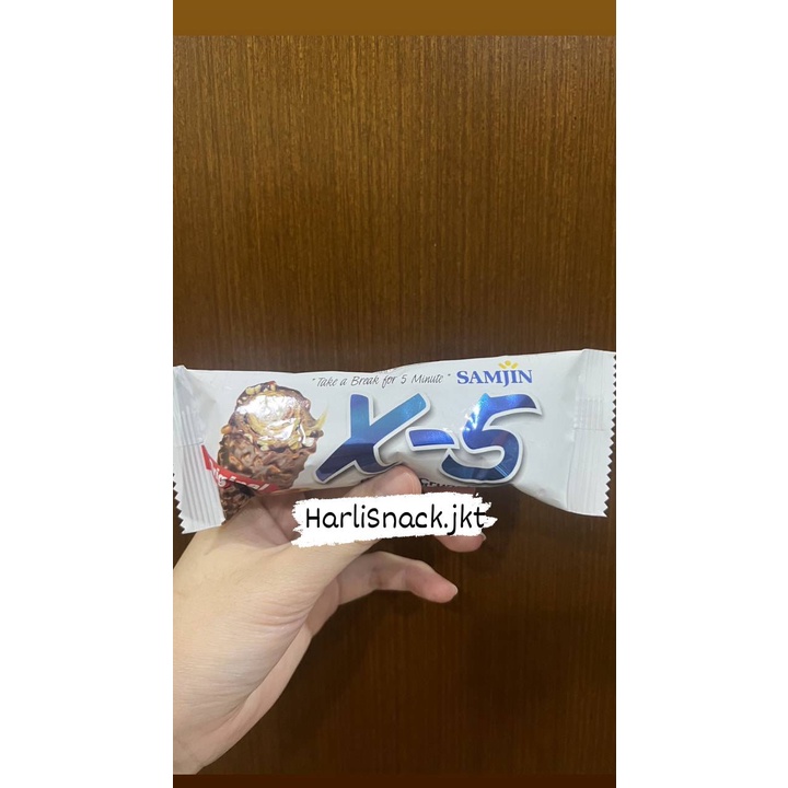 

SAMJIN X-5 X5 PEANUT CHOCOLATE CRUNCH BAR / WAFER ROLL LAPIS COKLAT LUMEEEEEEERRRRRR