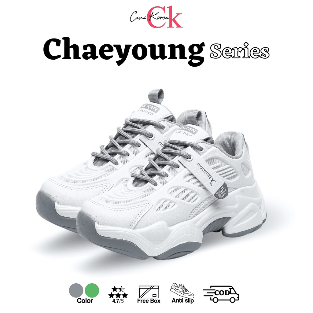 CaniKorea &quot;FREE BOX&quot; Size (37 -41) Chaeyoung Sepatu Sneakers Wanita Korea Fashion Import Sport Shoes Casual Original 9101