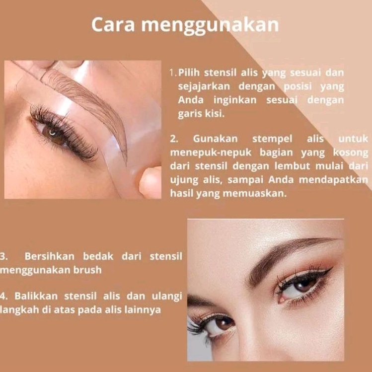 Ibcccndc Eyebrow Powder Cetakan Alis Instan Eyebrow Stamp Alis Stempel Alis Bedak Alis Waterproof dengan 10 Model Cetakan Alis