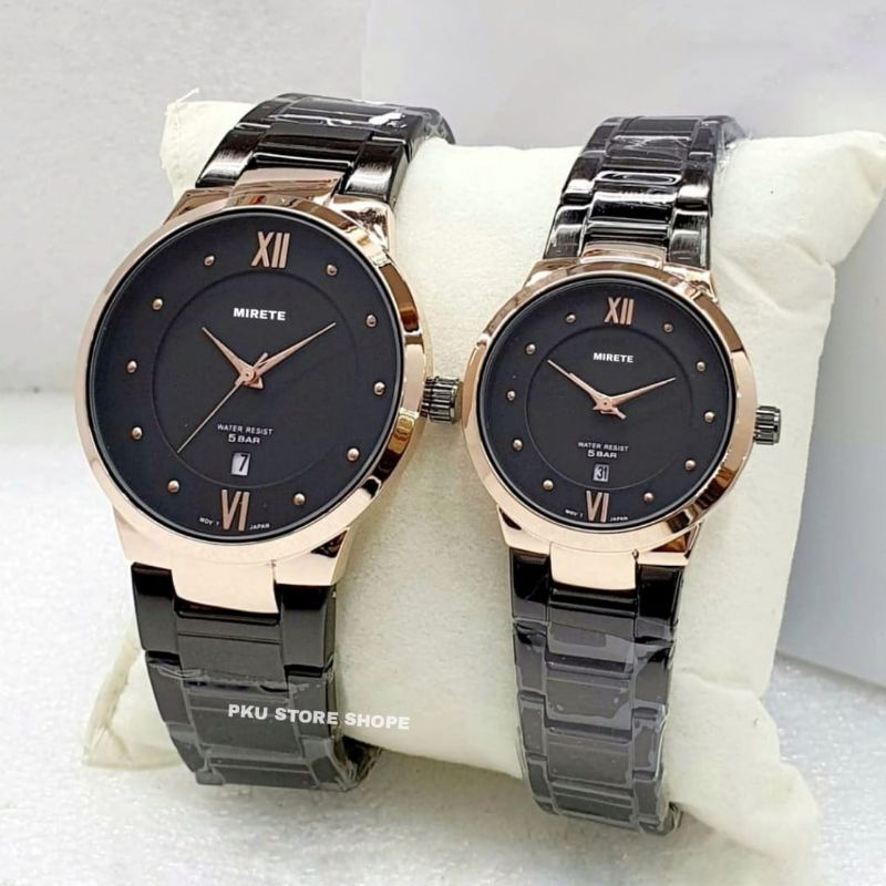 HARGA PROMO JAM Tangan Couple Pria/Wanita Rantai Stainlees Steel Anti Karat Tanggal Aktif | Jam Tangan Couple Lagi laris Termurah | Jam Tangan Wanita Terbaru Analog | Jam Tangan Pria Mirete Original | Jam Tangan Couple Bisa Satuan Cod